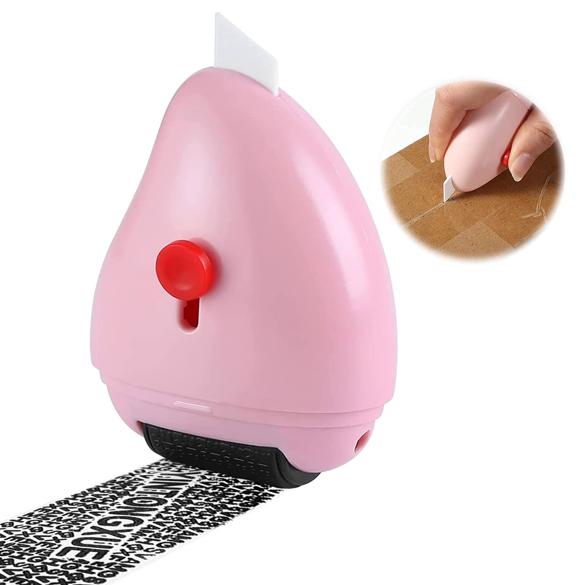HASTHIP Confidential Roller Stamp with Mini Cutter, Identity Theft Roller Covering Up Confidential Print, Personal Info, Business File, Protect Your Personal Info Privacy, Pink HASTHIP Confidential Roller Stamp with Mini Cutter, Identity Theft Roller Covering Up Confidential Print, Personal Info, Business File, Protect Your Personal Info Privacy, Pink